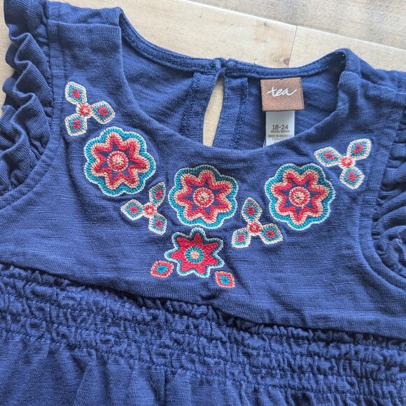 Tea Collection Martha Berry Embroidered Romper - Size 18-24M - Picture 2 of 7